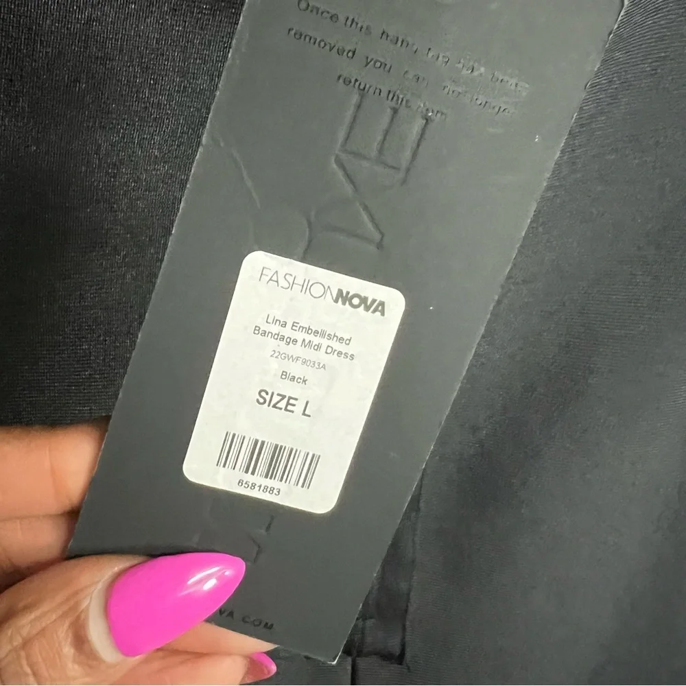 FASHION NOVA | Lina Embellished Bandage Mini Dress - Picture 15 of 15
